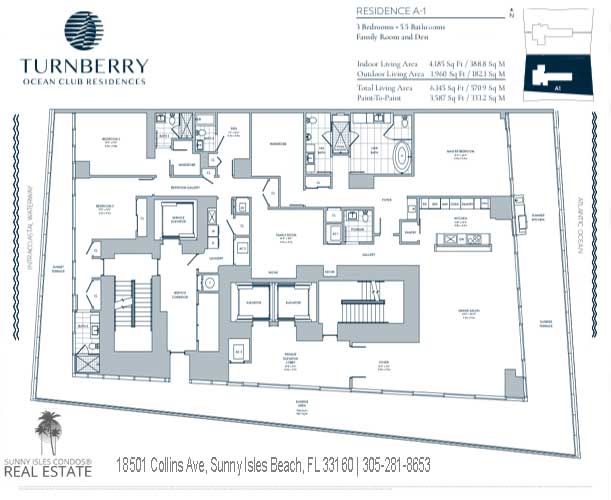 A-1 residence turnberry ocean club floor plans 